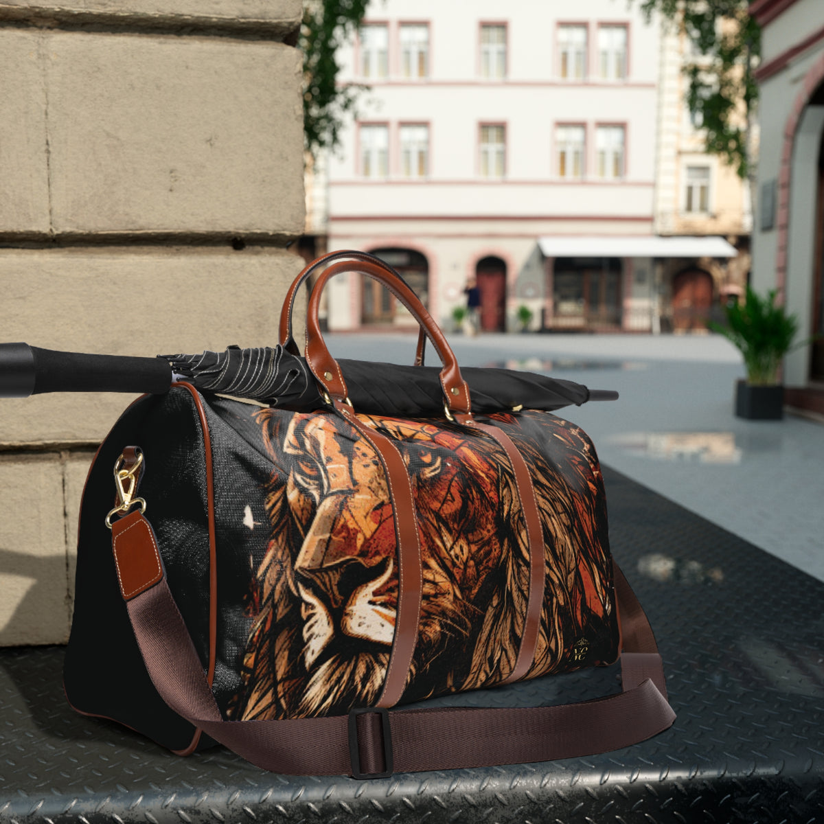 Waterproof Travel Bag — Lion Psalm 91 Black