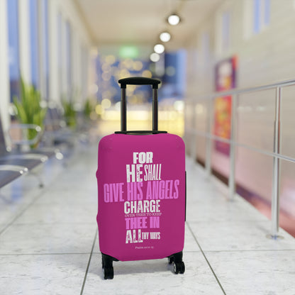 Luggage Cover - Pink  Angel Quote Design