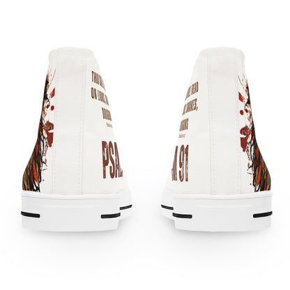 High Top Sneakers - Psalm 91 Lion Design