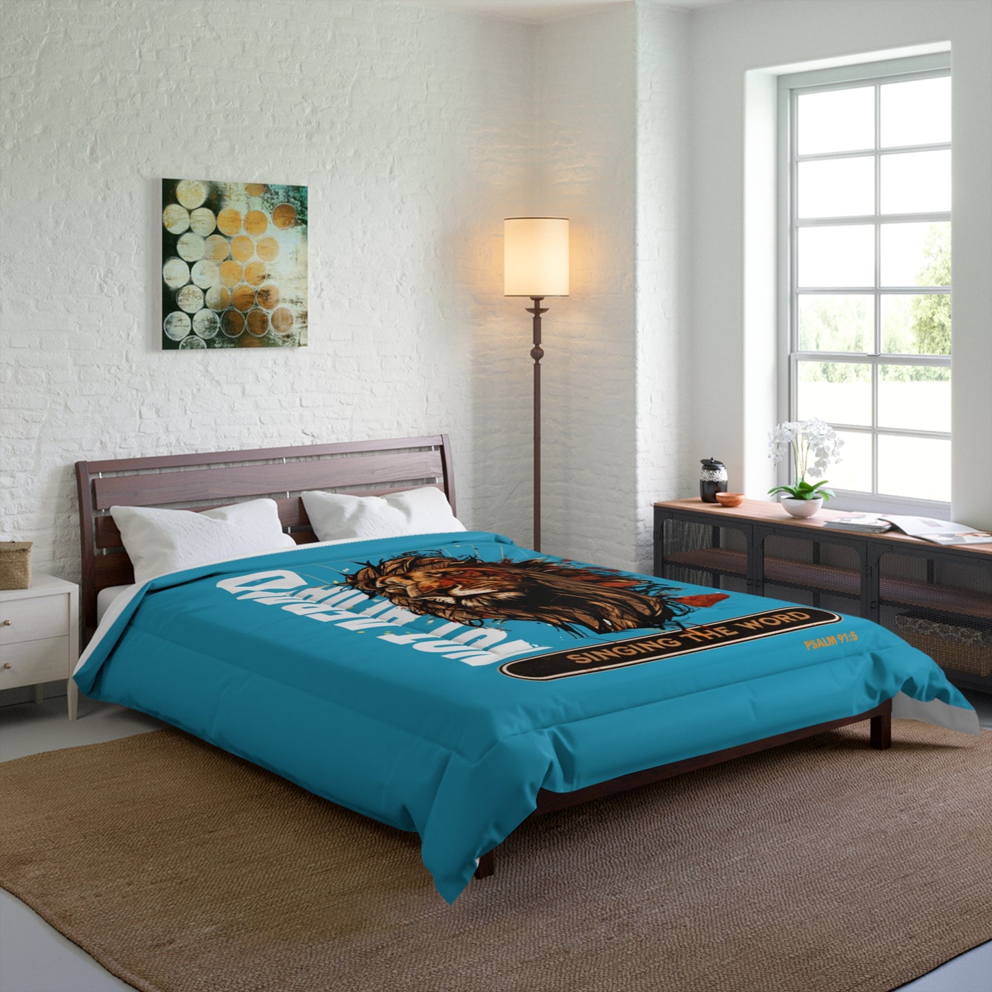 Comforter Blue Not Afraid/ Lion