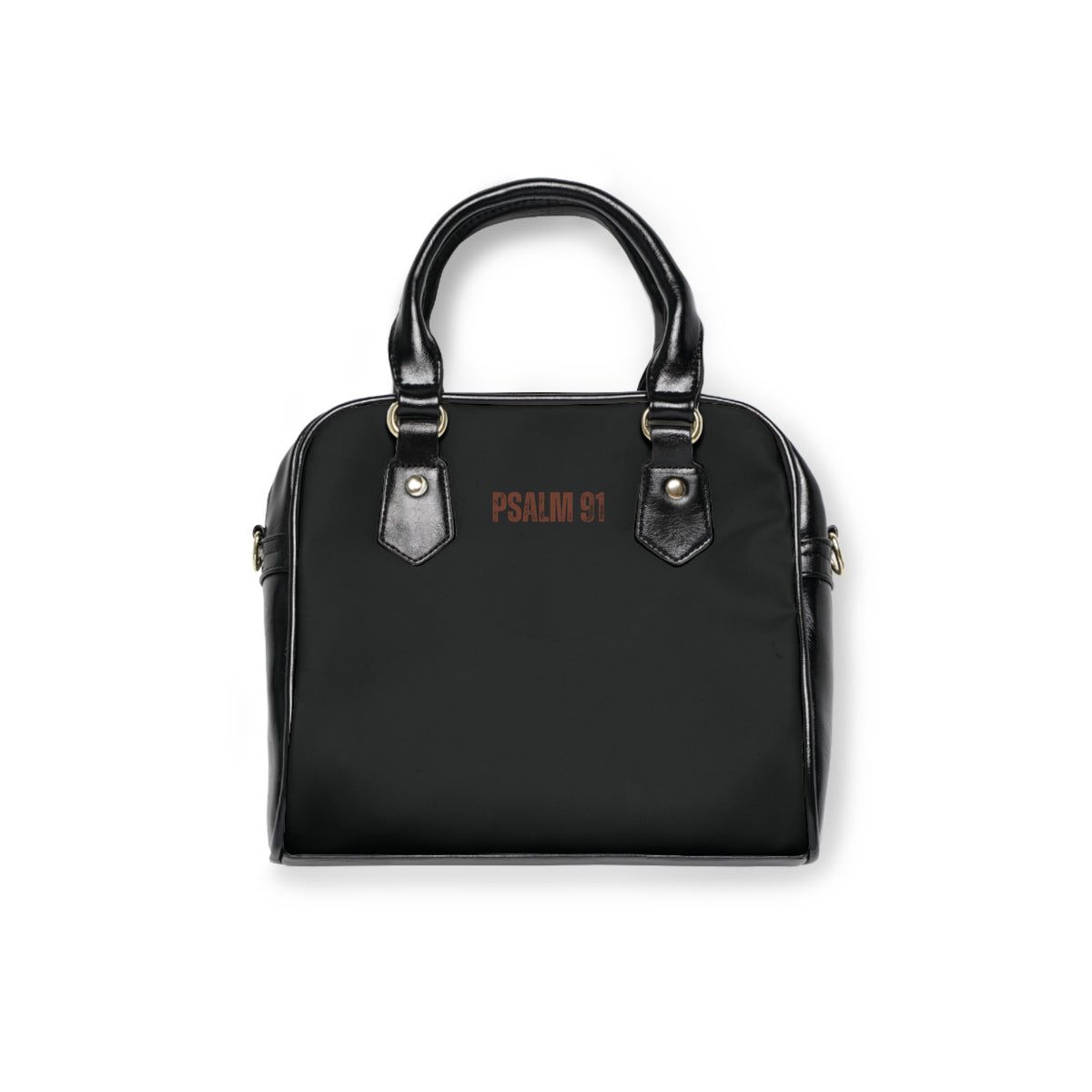 Black Handbag Lion Psalm 91 Shoulder Bag