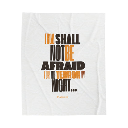Velveteen Plush Blanket Thou Shall Not Be Afraid