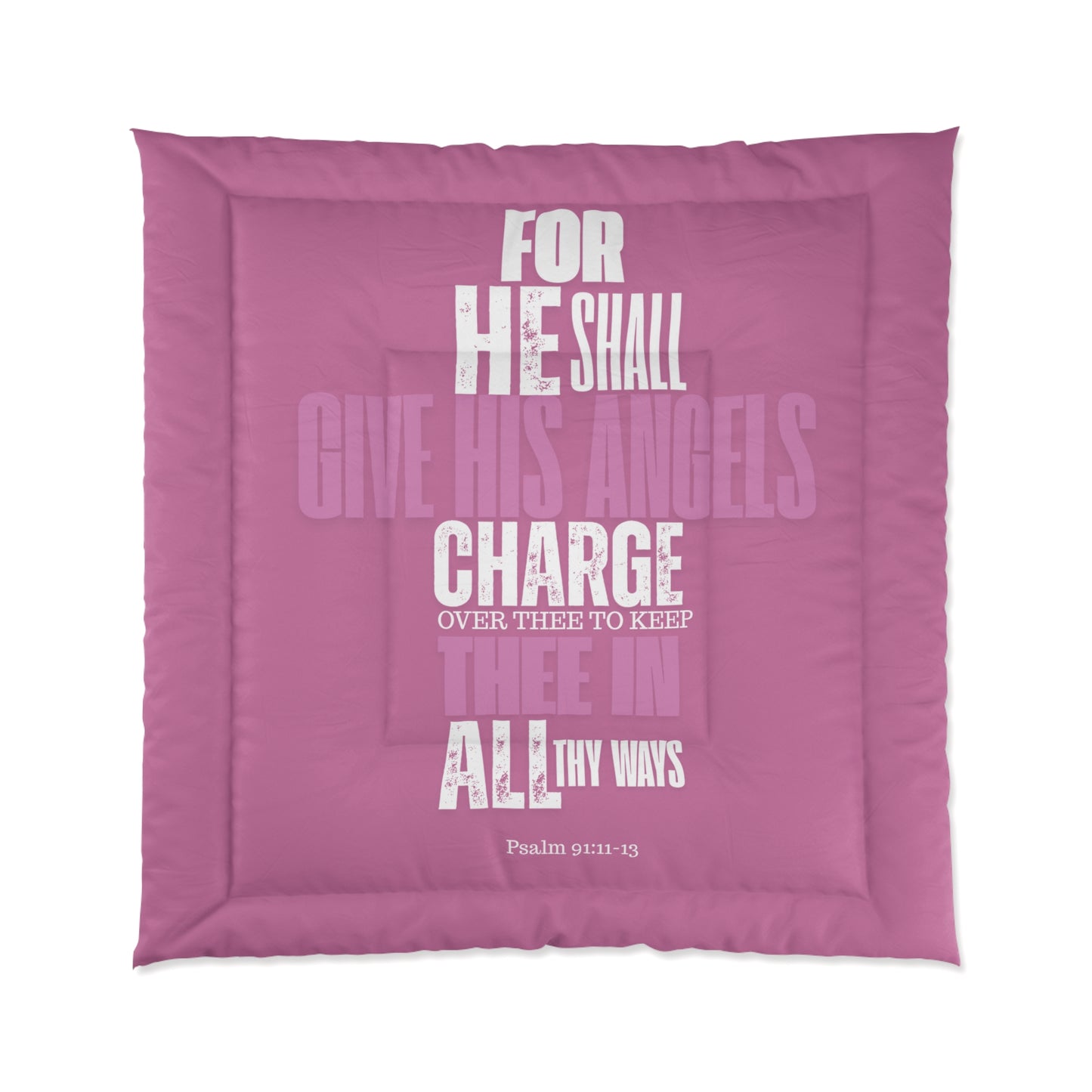 Comforter Pink He Shall Give His Angels