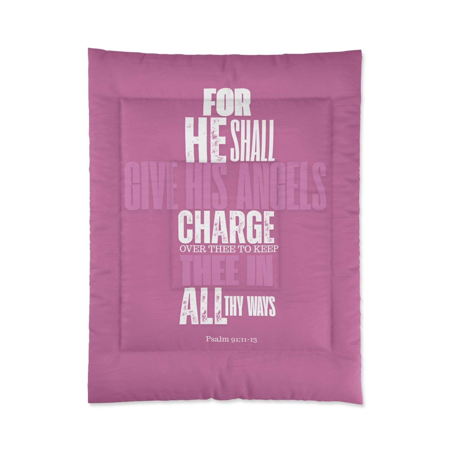 Comforter Pink He Shall Give His Angels