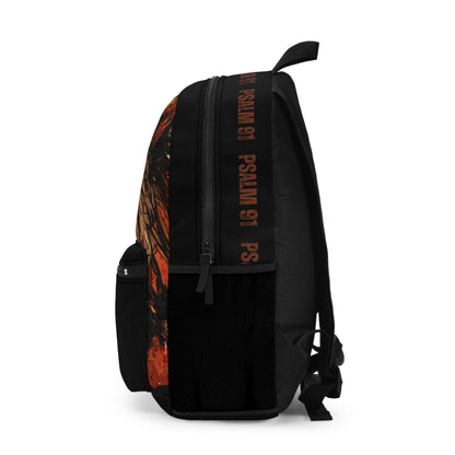 Backpack - Black Lion Thou Shall Not Be Afraid Design