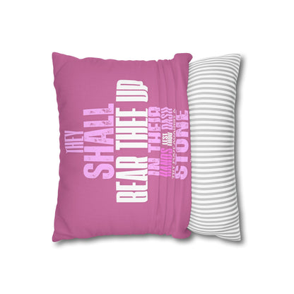 Pink Spun Polyester Square PILLOWCASE He shall Give His Angels