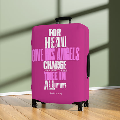 Luggage Cover - Pink  Angel Quote Design