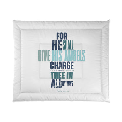 Comforter (White) He shall Give His Angels