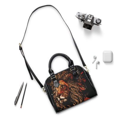 Black Handbag Lion Psalm 91 Shoulder Bag