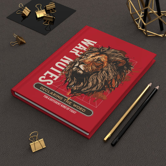 Hardcover Journal Matte - RED Psalm 91 Lion
