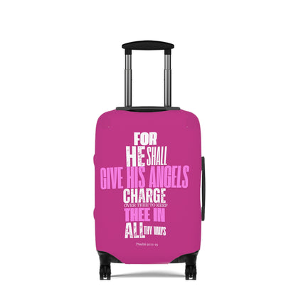 Luggage Cover - Pink  Angel Quote Design