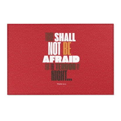 Area Rugs -Thou Shall Not be Afraid Red