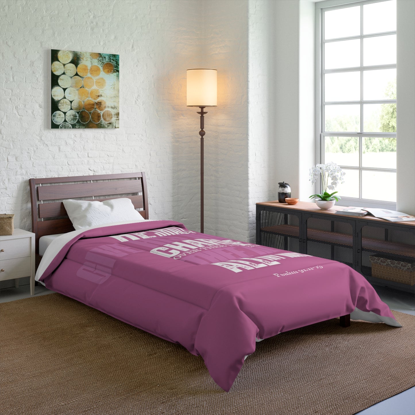Comforter Pink He Shall Give His Angels