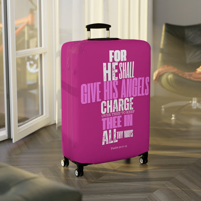 Luggage Cover - Pink  Angel Quote Design