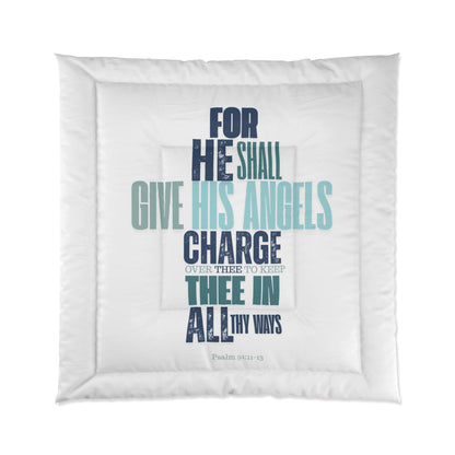 Comforter (White) He shall Give His Angels