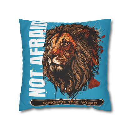Spun Polyester Square PILLOWCASE Blue Lion