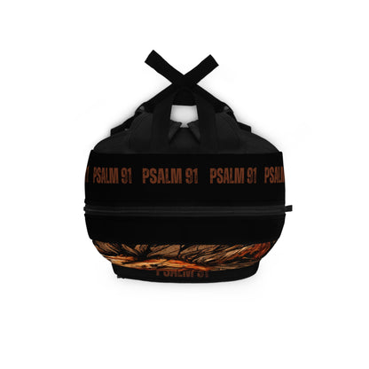 Backpack - Black Lion Thou Shall Not Be Afraid Design