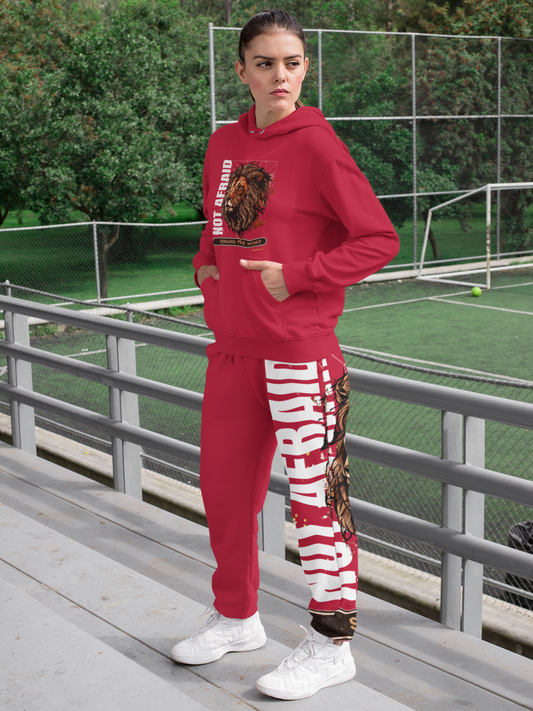 Athletic Joggers (AOP) Not Afraid Lion Red