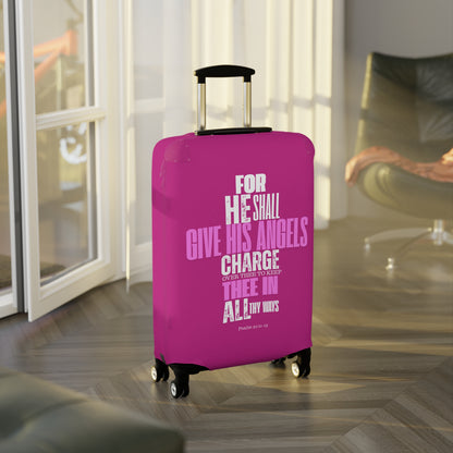Luggage Cover - Pink  Angel Quote Design