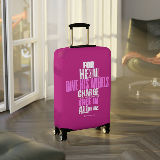 Luggage Cover - Pink  Angel Quote Design