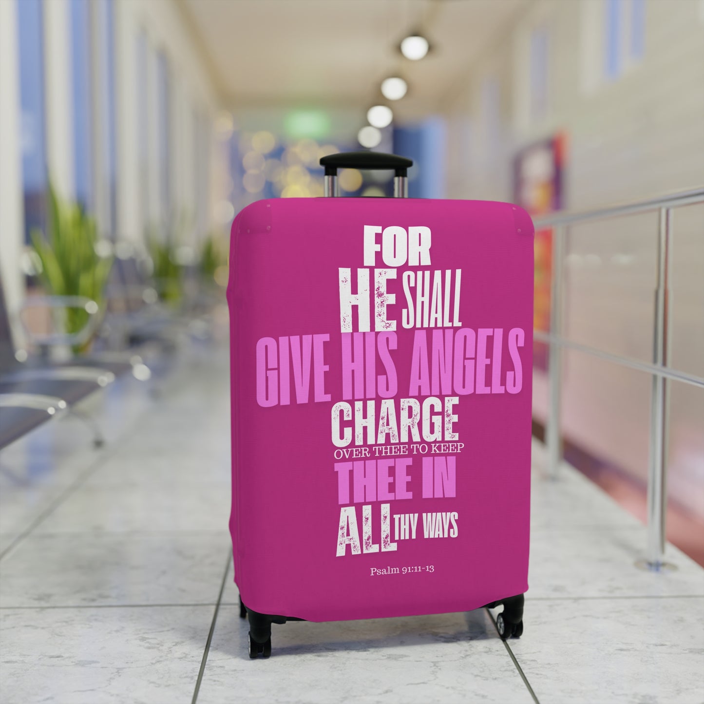 Luggage Cover - Pink  Angel Quote Design