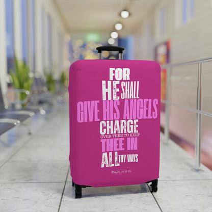 Luggage Cover - Pink  Angel Quote Design