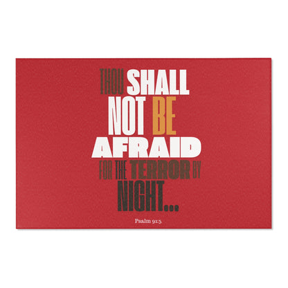 Area Rugs -Thou Shall Not be Afraid Red