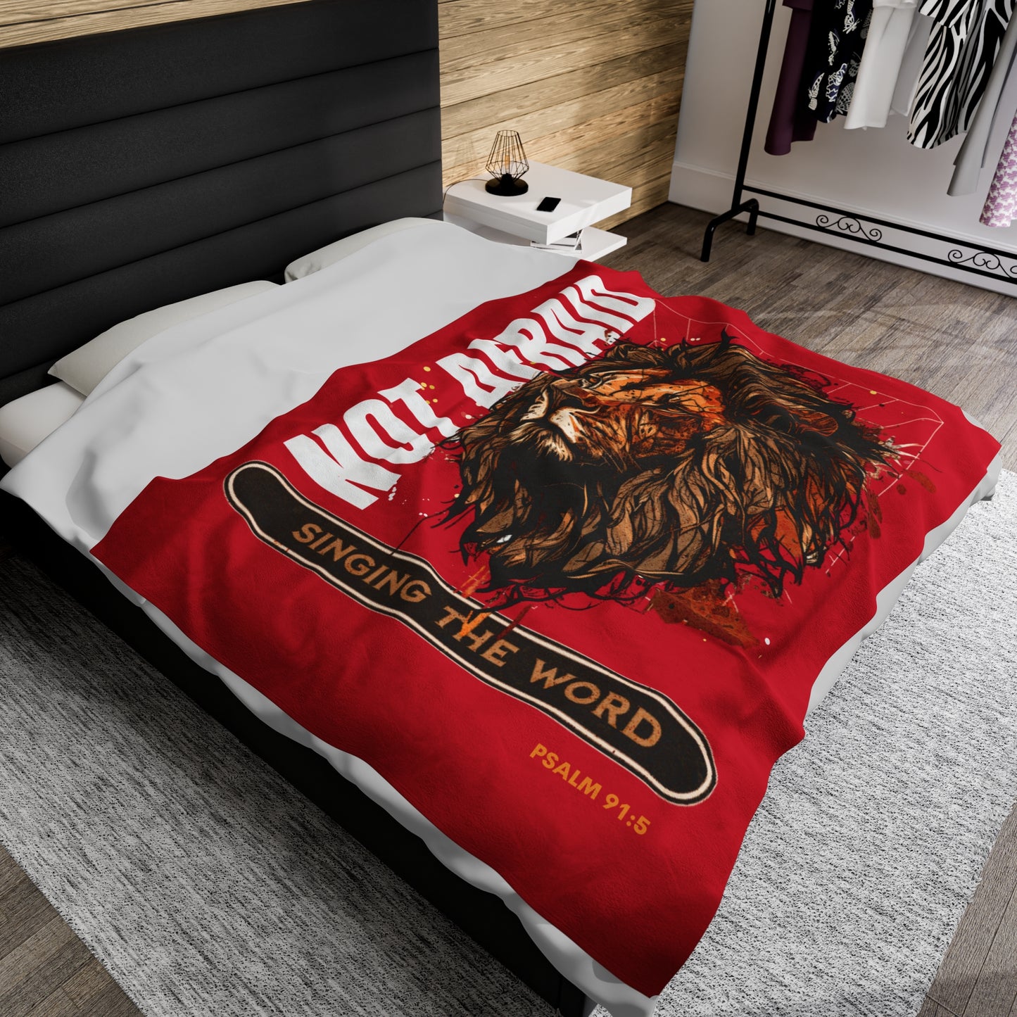 Plush Blanket - Not Be Afraid Dark Red Design