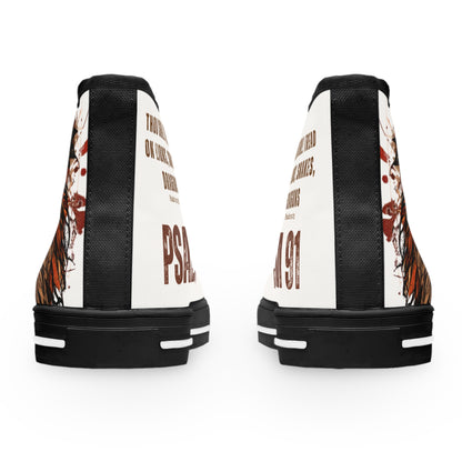 High Top Sneakers - Psalm 91 Lion Design