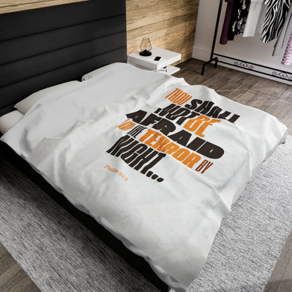 Velveteen Plush Blanket Thou Shall Not Be Afraid