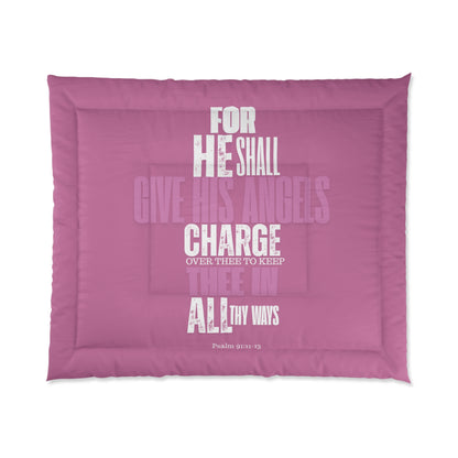 Comforter Pink He Shall Give His Angels