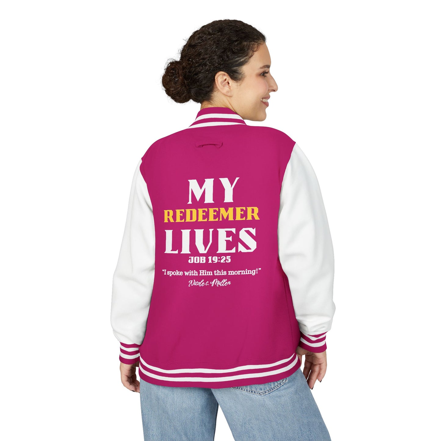 Letterman Jacket — “My Redeemer Lives” Christian Varsity Jacket
