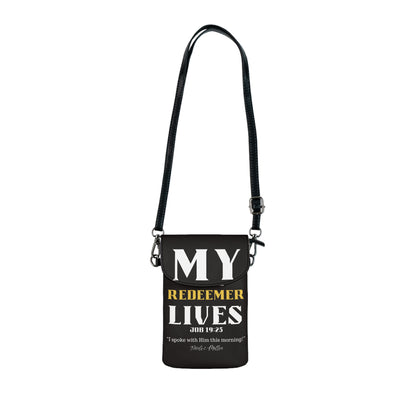 Small Phone Wallet — "My Redeemer Lives" Crossbody Bible Verse Purse