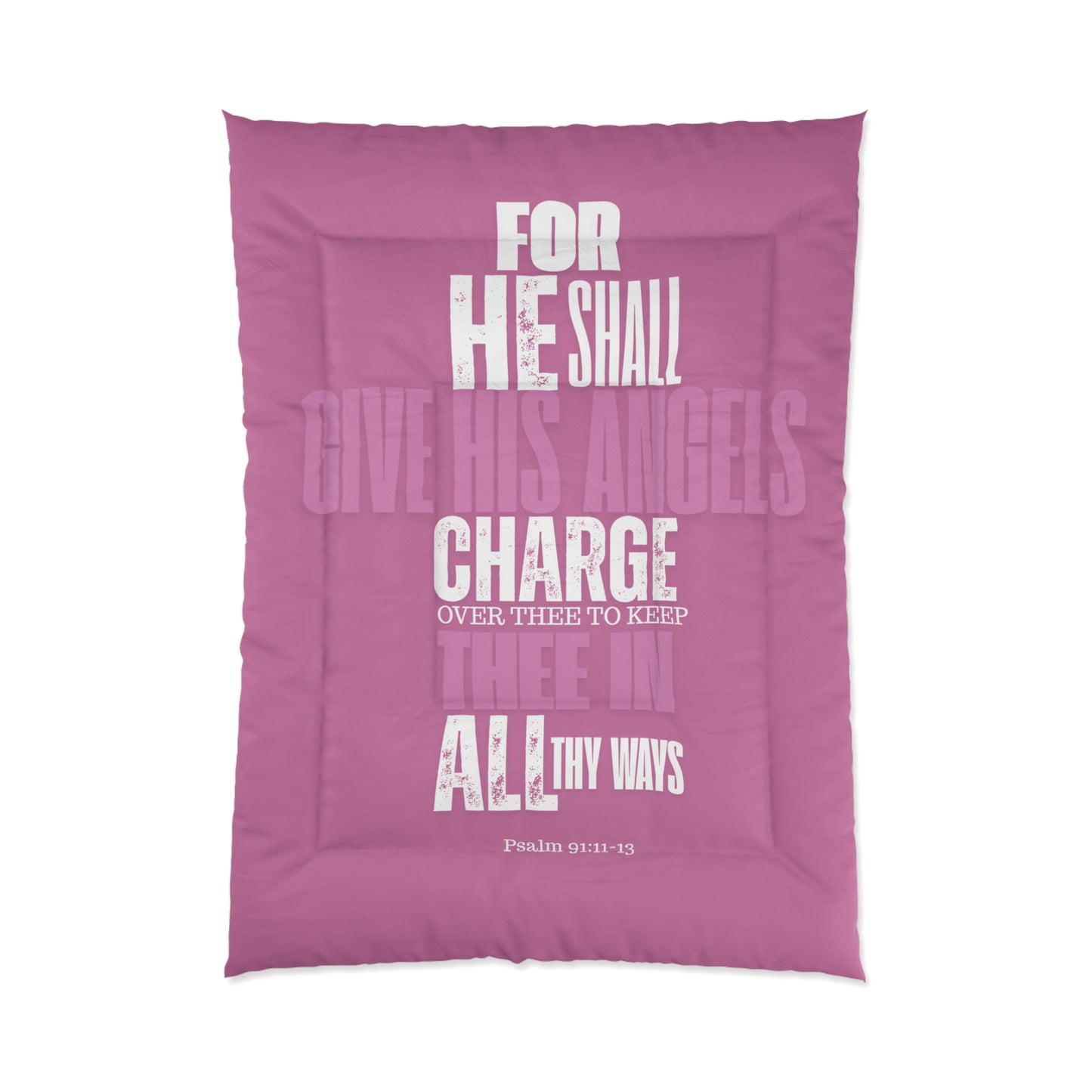Comforter Pink He Shall Give His Angels