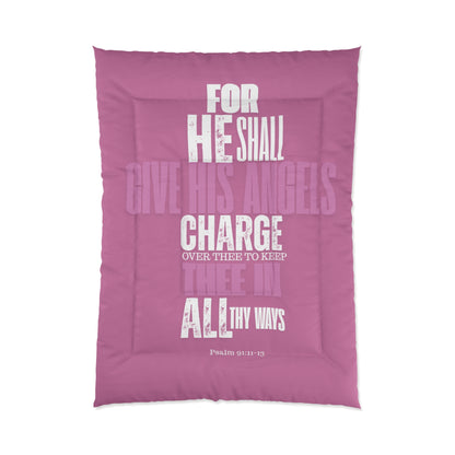 Comforter Pink He Shall Give His Angels