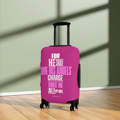 Luggage Cover - Pink  Angel Quote Design