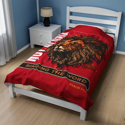 Plush Blanket - Not Be Afraid Dark Red Design