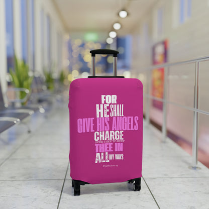 Luggage Cover - Pink  Angel Quote Design