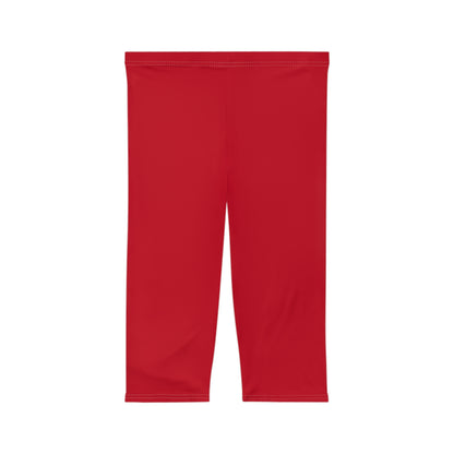Inspirational Women's Capri Leggings - Red with 'PSALM 91' Print
