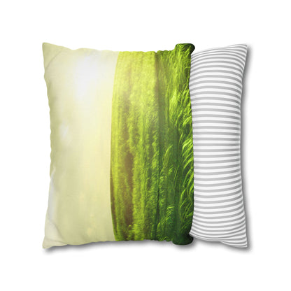 Spun Polyester Square PillowCASE "He Makes Me to lie down..." Psa. 23