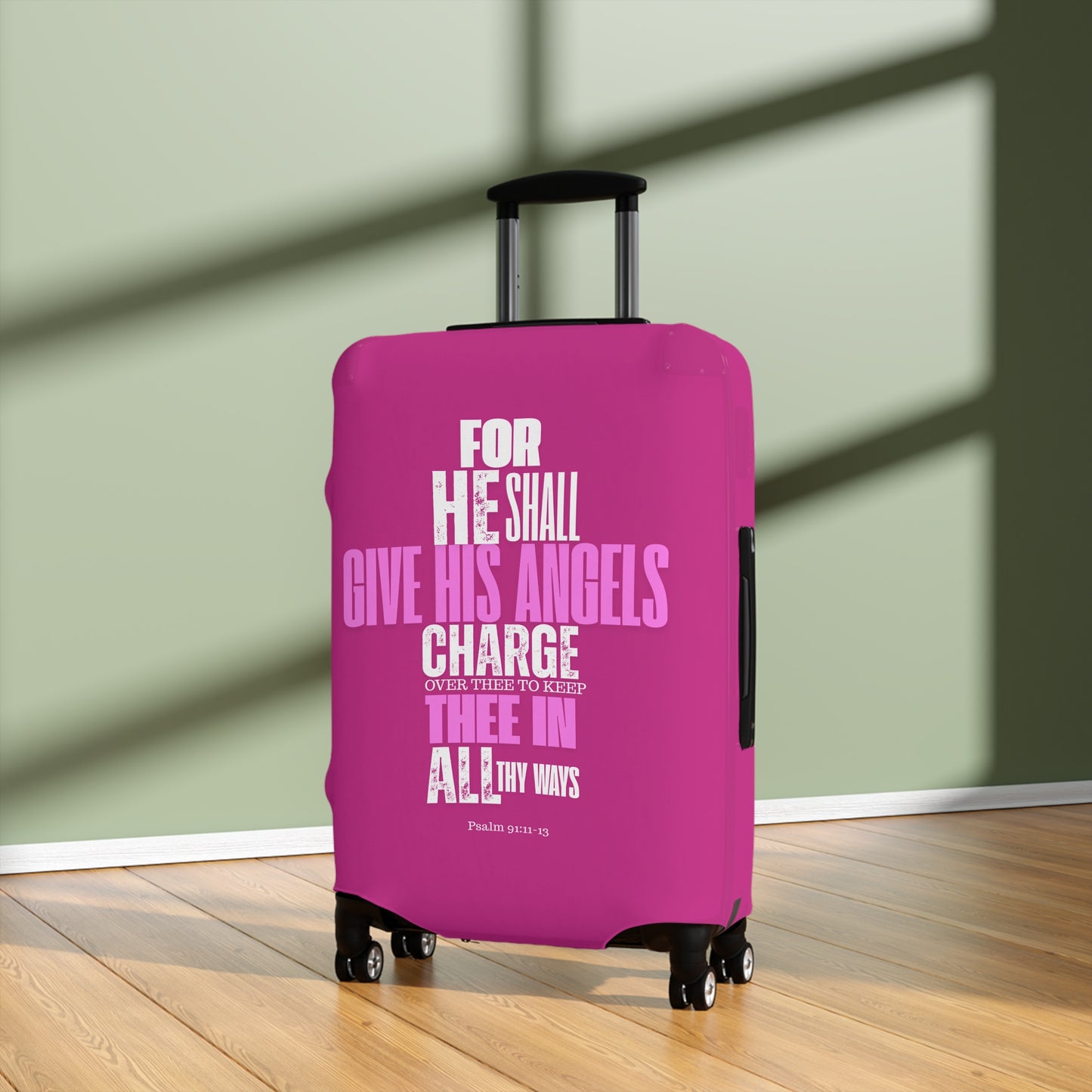Luggage Cover - Pink  Angel Quote Design