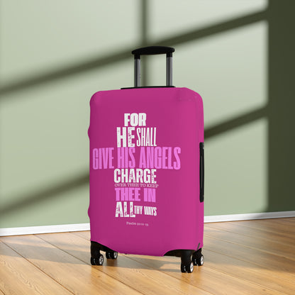 Luggage Cover - Pink  Angel Quote Design