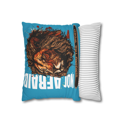 Spun Polyester Square PILLOWCASE Blue Lion