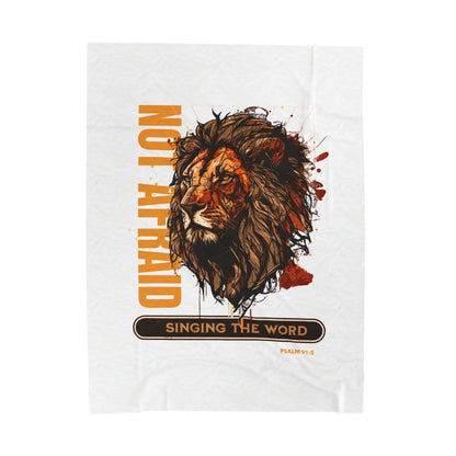Velveteen Plush Blanket White Not Afraid