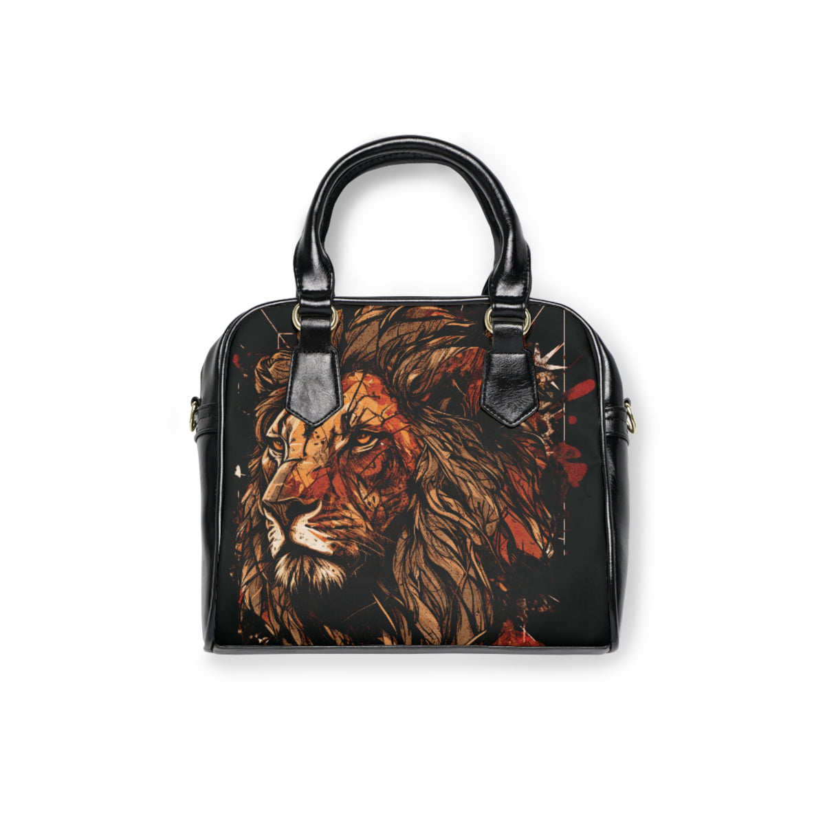 Black Handbag Lion Psalm 91 Shoulder Bag