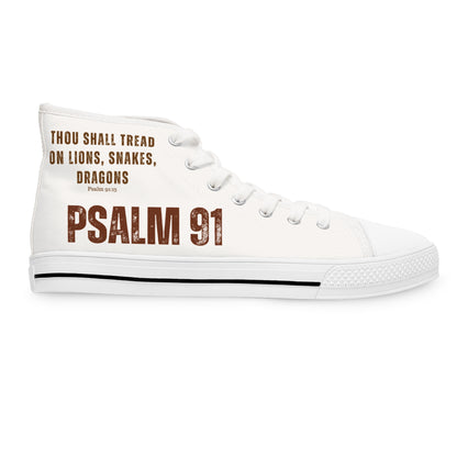 High Top Sneakers - Psalm 91 Lion Design